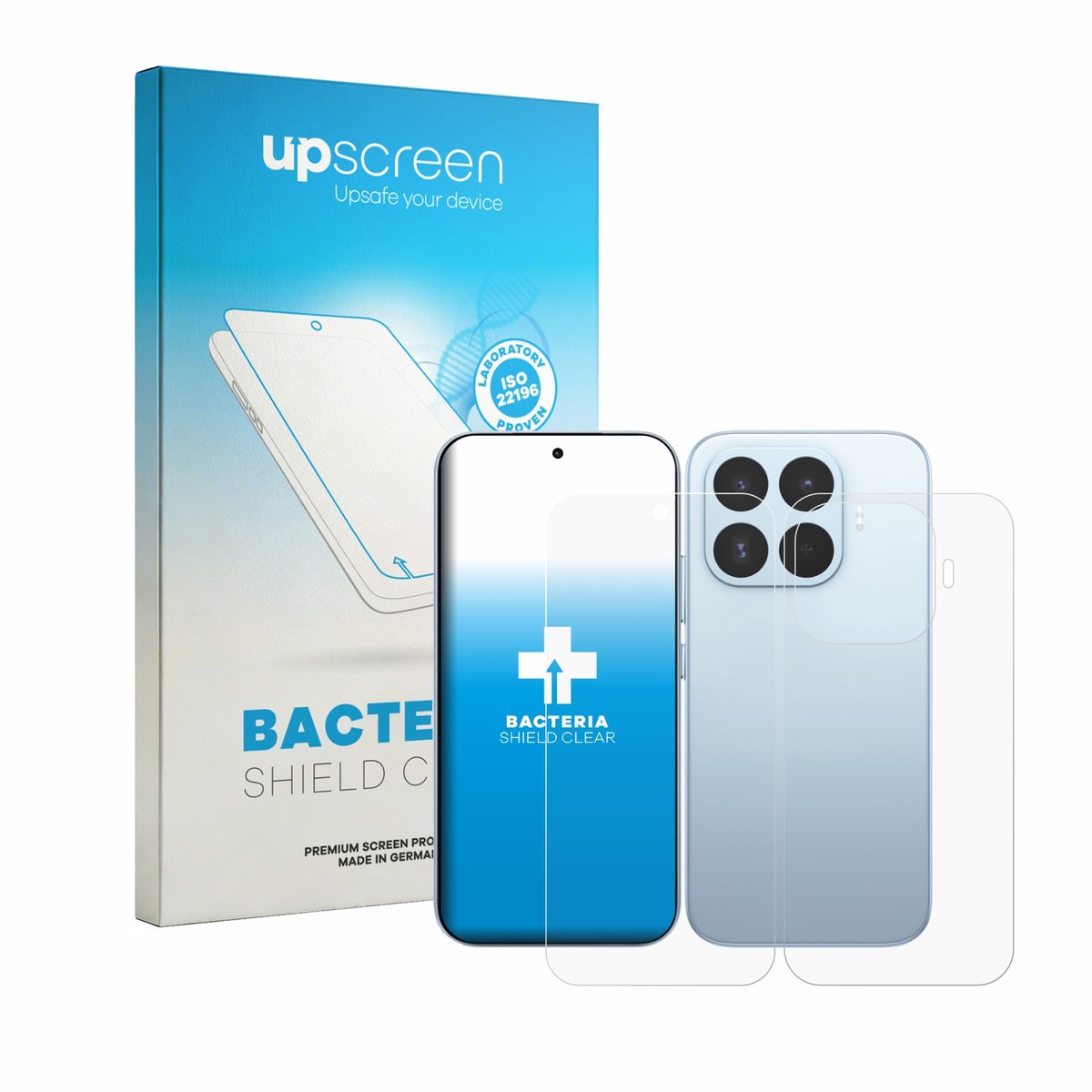 upscreen - Screenprotector voor Xiaomi 17T (Voor+Achter) - Folie Beschermfolie transparant antibacterieel