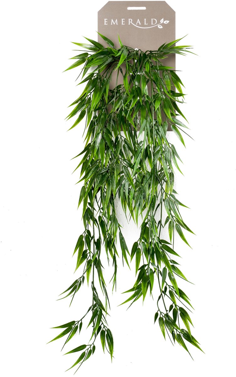 Emerald Kunst Hangplant Bamboe 75cm - Kunstplant voor binnen Groen