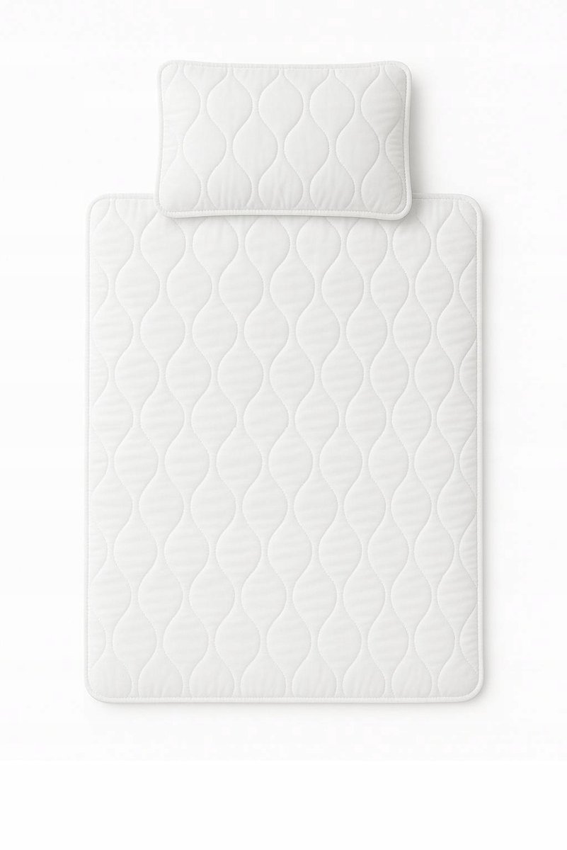 KONEY - Babydekbed met hoofdkussen 100 x 135 cm + 40 x 60 cm - microvezel - Wit