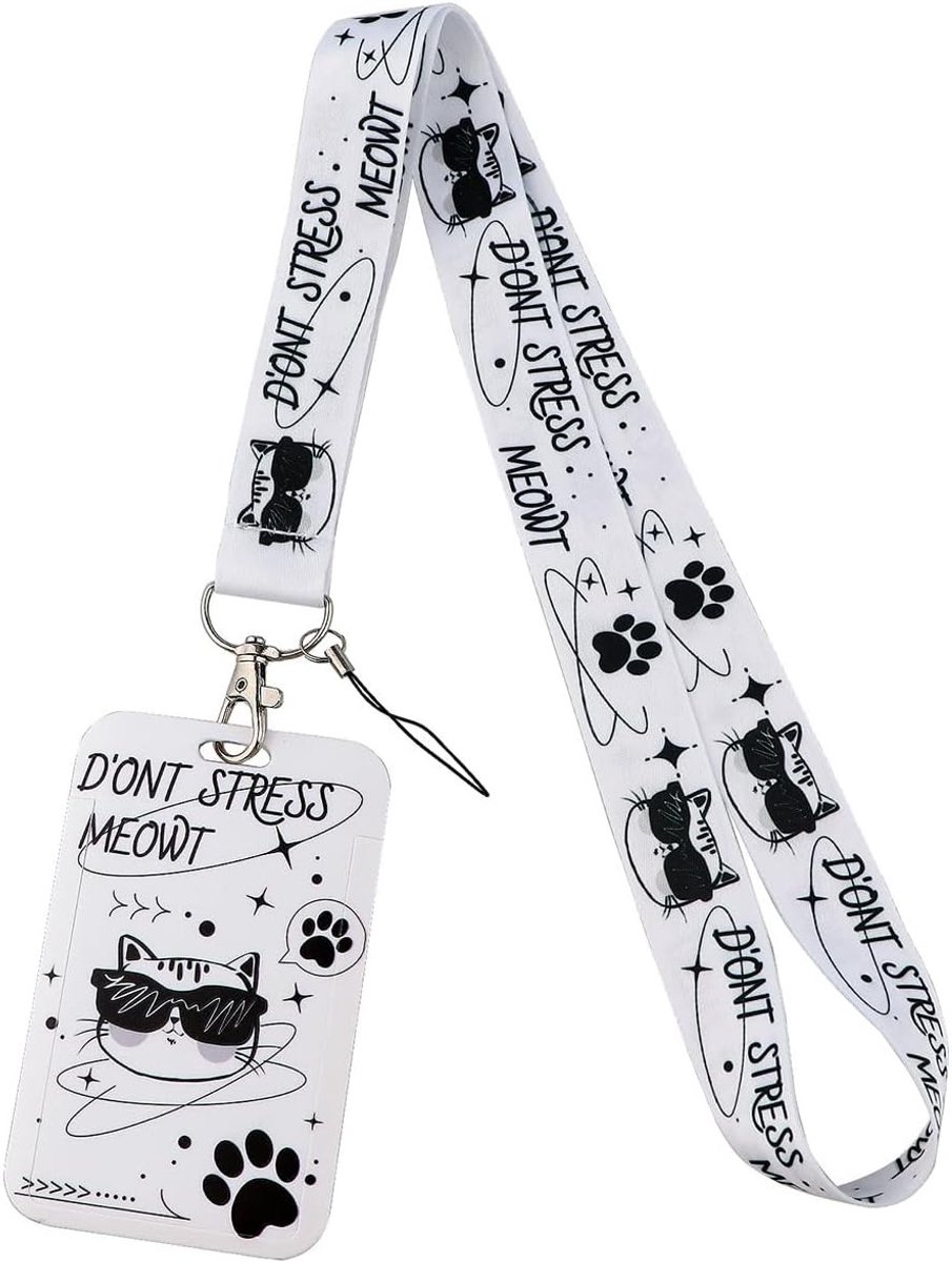 Dierenprint lanyard met ID-kaarthouder en koord voor sleutels, zonnebril en identiteitskaarten, verticale ID-hoes voor kantoorgebruik
