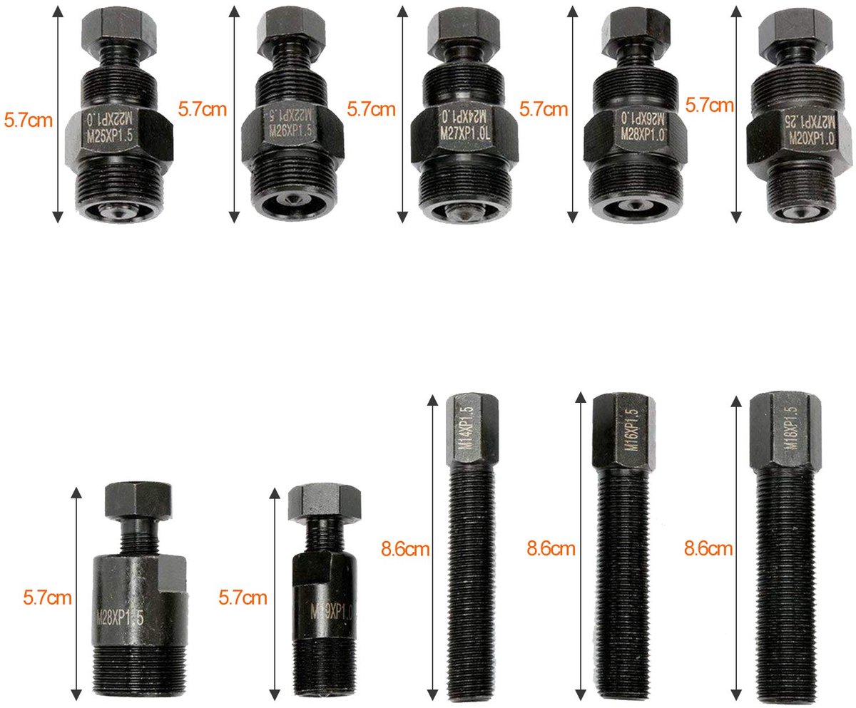 SnelShoppen - Fiqops 10-delige wieltrekker set voor scooter, motorfiets en scooter - Professionele wieltrekker, hoogwaardige materialen, ideaal voor o