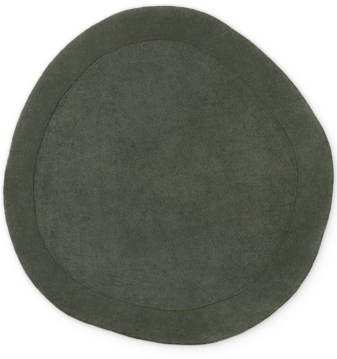 Villeroy & Boch - Organisch Rond Wollen Vloerkleed - Kivi - Groen - Laagpolig Tapijt - Ø 160 cm