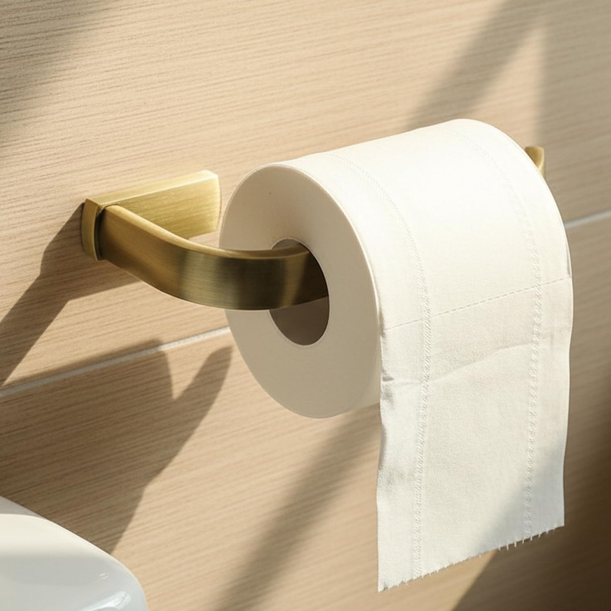 SnelShoppen - 2-delige badkameraccessoireset - handdoekring en toiletpapierhouder - messing wandmontage - brons geborsteld - stijlvolle badkameraccess