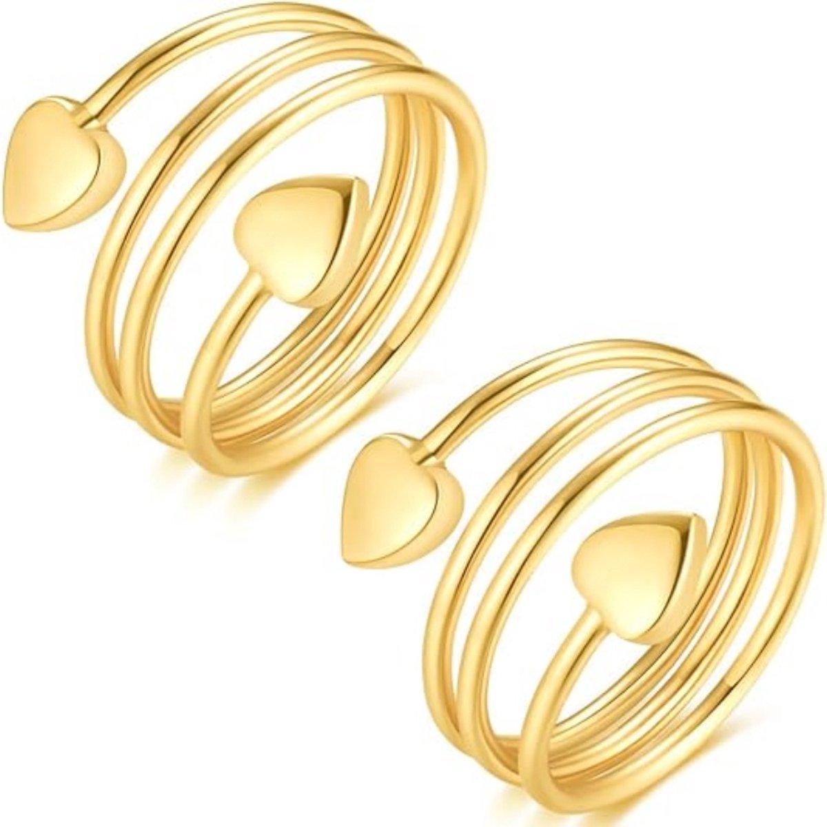 Daity 2 stuk - ring, originele magnetische wellnessring voor dames en heren – open, lichtgewicht en waterbestendige ring van roestvrij staal
