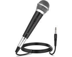 Bedrade dynamische microfoon, professionele handmicrofoon met een kabel van 3 meter en een 6,35 mm jack-aansluiting, geschikt voor zang, spraak, bruiloften en podiumoptredens.