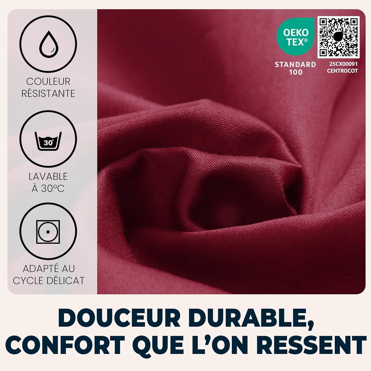 Hoeslaken 90x200 cm Bordeaux Tweepersoons Microvezel van Hoge Kwaliteit Anti-Huisstofmijt & Hypoallergeen Zacht en - ShopVlot