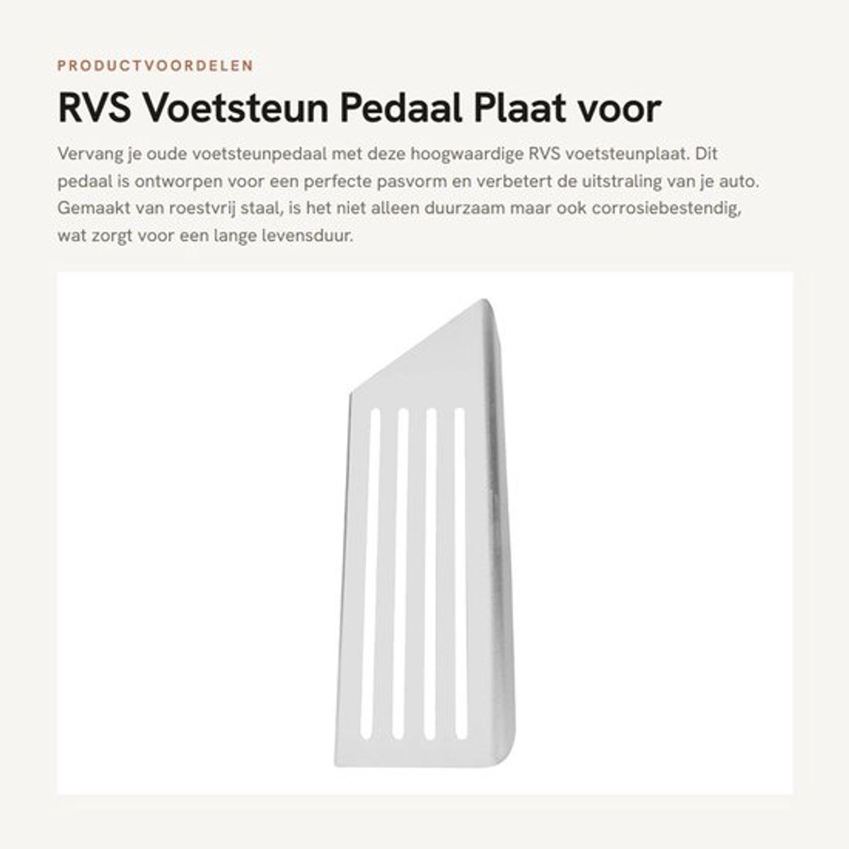 Voetsteun Vervanging - Roestvrij Staal - Auto Voetsteunpedaal - Corrosiebestendig - Eenvoudig te Installeren - Gepolijste Rand - Pedaal
