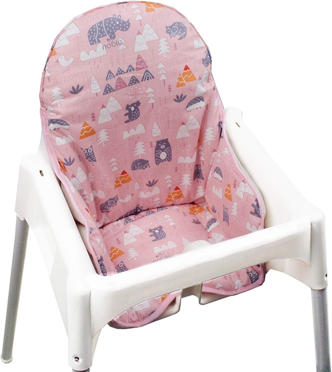 SnelShoppen - Katoenen Stoelhoezen voor IKEA Antilop Kinderstoel - Opvouwbare Babystoelhoes met Bospatroon in Grijs - Perfect voor Kinderen, Feestjes, – foto 7