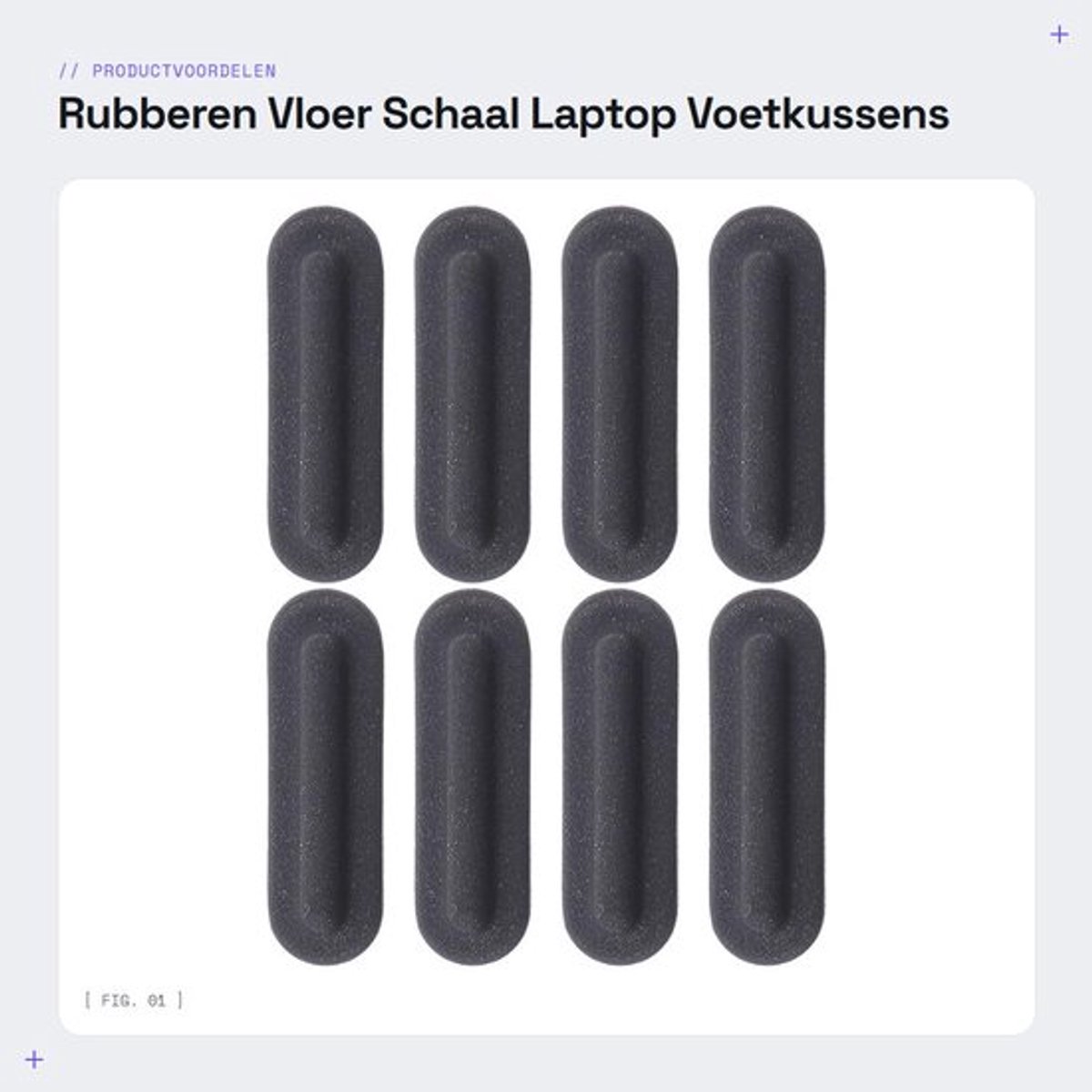 Vloerschalen - 8 Stuks - Rubber Laptop Voetkussens - Antislip Computer Toetsenbord Bekleding - Zwart - 2,5 x 0,5 cm - Laptopvoetjes