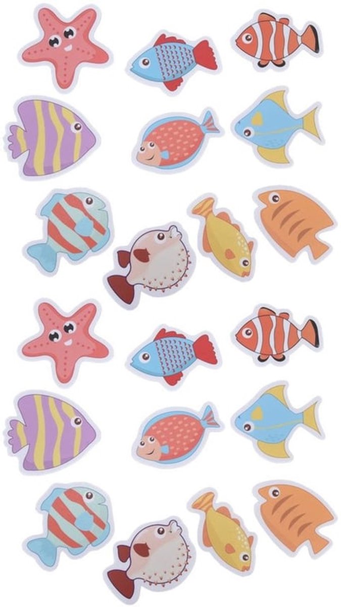 Badstickers - antislip baddecal - waterdicht en schimmelbestendig - kleurrijke vis - veiligheid in de douche - geschikt voor kinderen