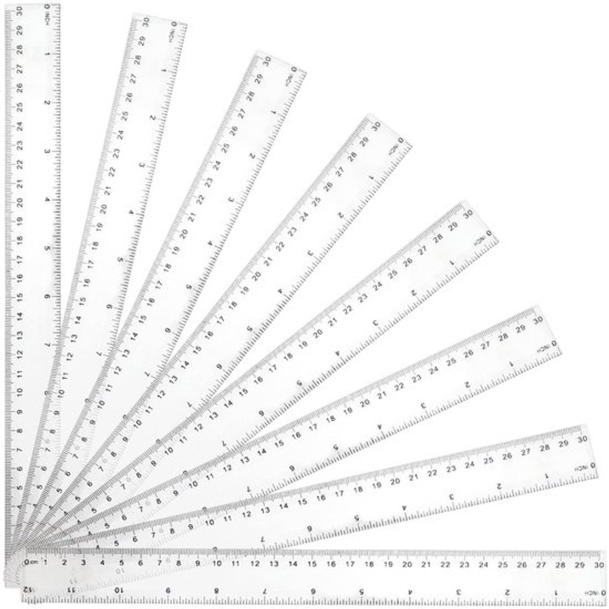 Liniaal 30 cm - 50 Stuks - Transparant Kunststof - Metrische/Inch Schaal - Schoolaccessoires - Kantoorbenodigdheden - Duurzaam en Nauwkeurig - Meetlat