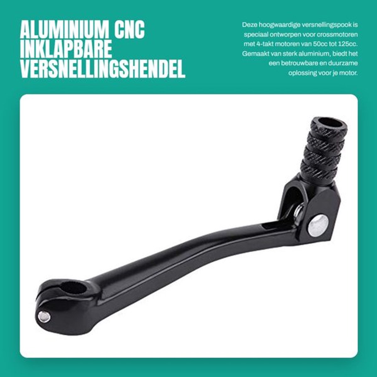 Shifter Aluminium CNC - Inklapbare Hendel - Geschikt voor Crossmotoren 50cc/90cc/110cc/125cc - Duurzaam - Hoge Sterkte - Eenvoudig Ontwerp - Versnellingspook