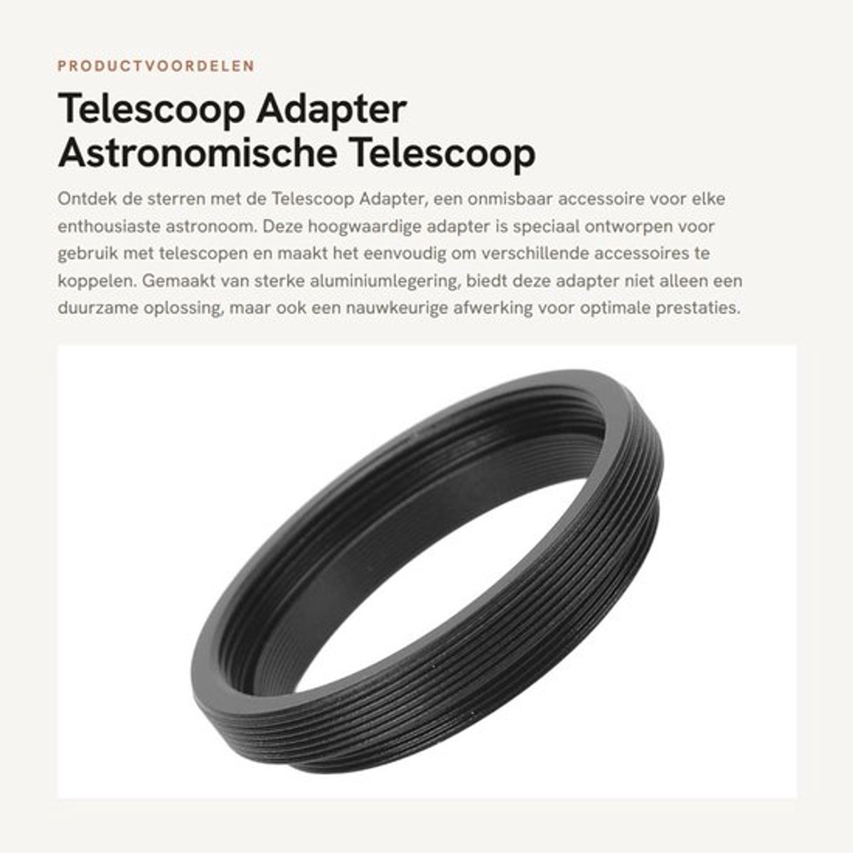 Telescoop Adapter - Astronomische Telescoop - Eenvoudige installatie - Aluminium legering - Nauwkeurige afwerking - Geschikt voor telesco...