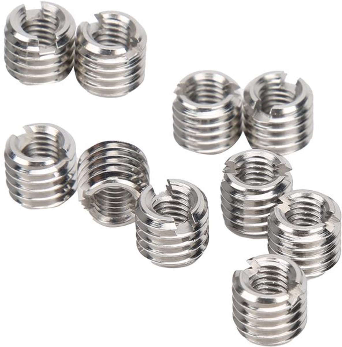 Schroefdraad Inzetstuk 10 Stuks - M2-M16 Binnendraad - M4-M20 Buitendraad - 4-30mm Lengte - Roestvrij Staal - Duurzaam en Corrosiebestendig - Schroefmoer