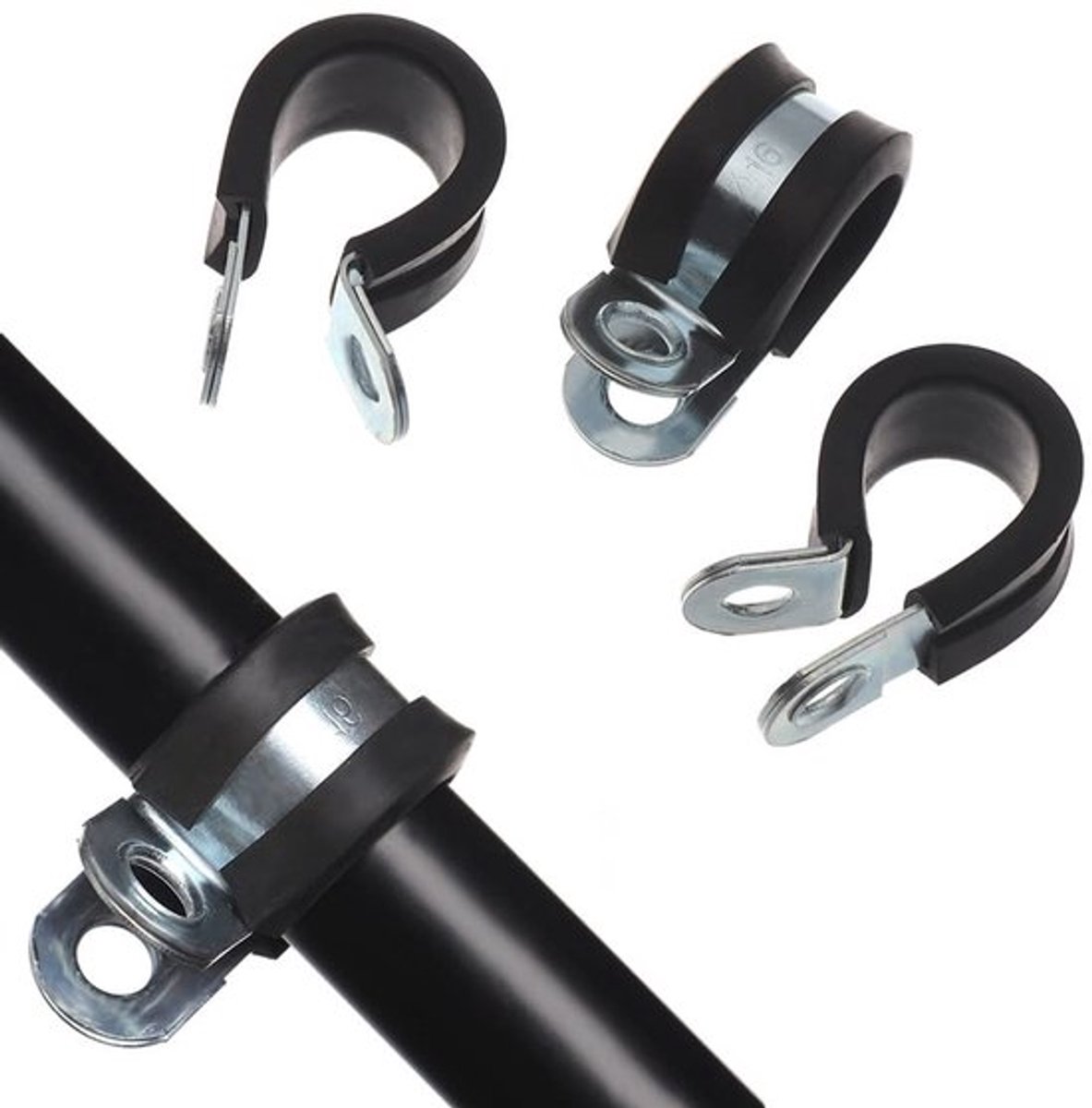 Pijpklem 5 Stuks - Rubber Gevoerd - Roestvrij Staal - Schokabsorberend - Waterdicht - Duurzaam Materiaal - Slangklem