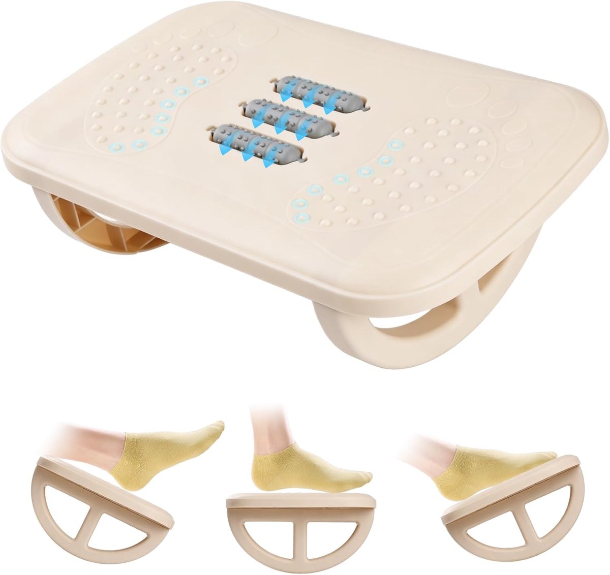 SnelShoppen - Ergonomische Voetensteun Onder Bureau met Antislip en Massagerollen - Verlicht Vermoeidheid van Benen - Perfect voor Thuis, Kantoor en S
