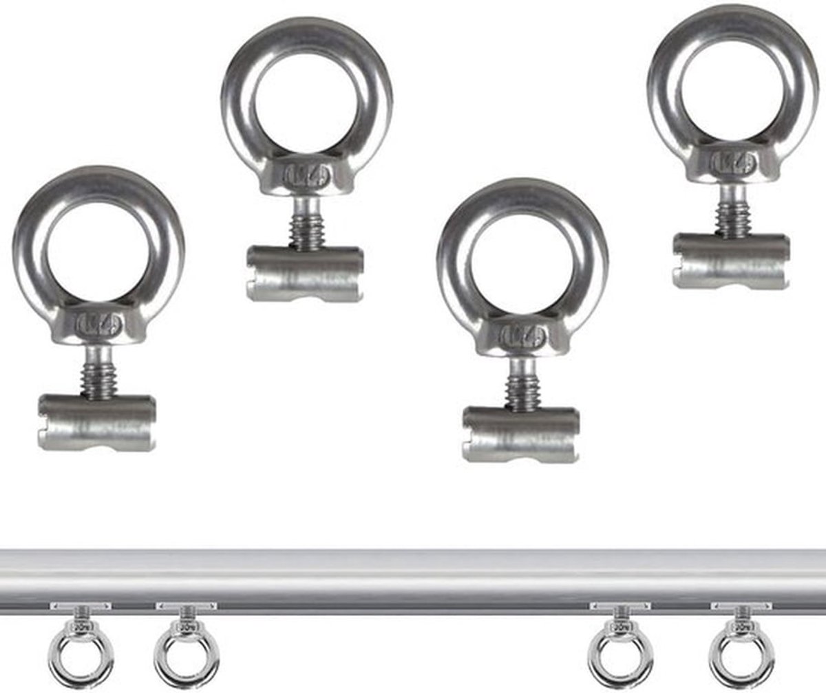 Voortentstopper Roestvrij Staal 304 - Luifelrails Stopper - Caravan Stopper - Multifunctionele Stopper - 4 Stuks - Geschikt voor 5-7 mm Rails - Luifelstopper