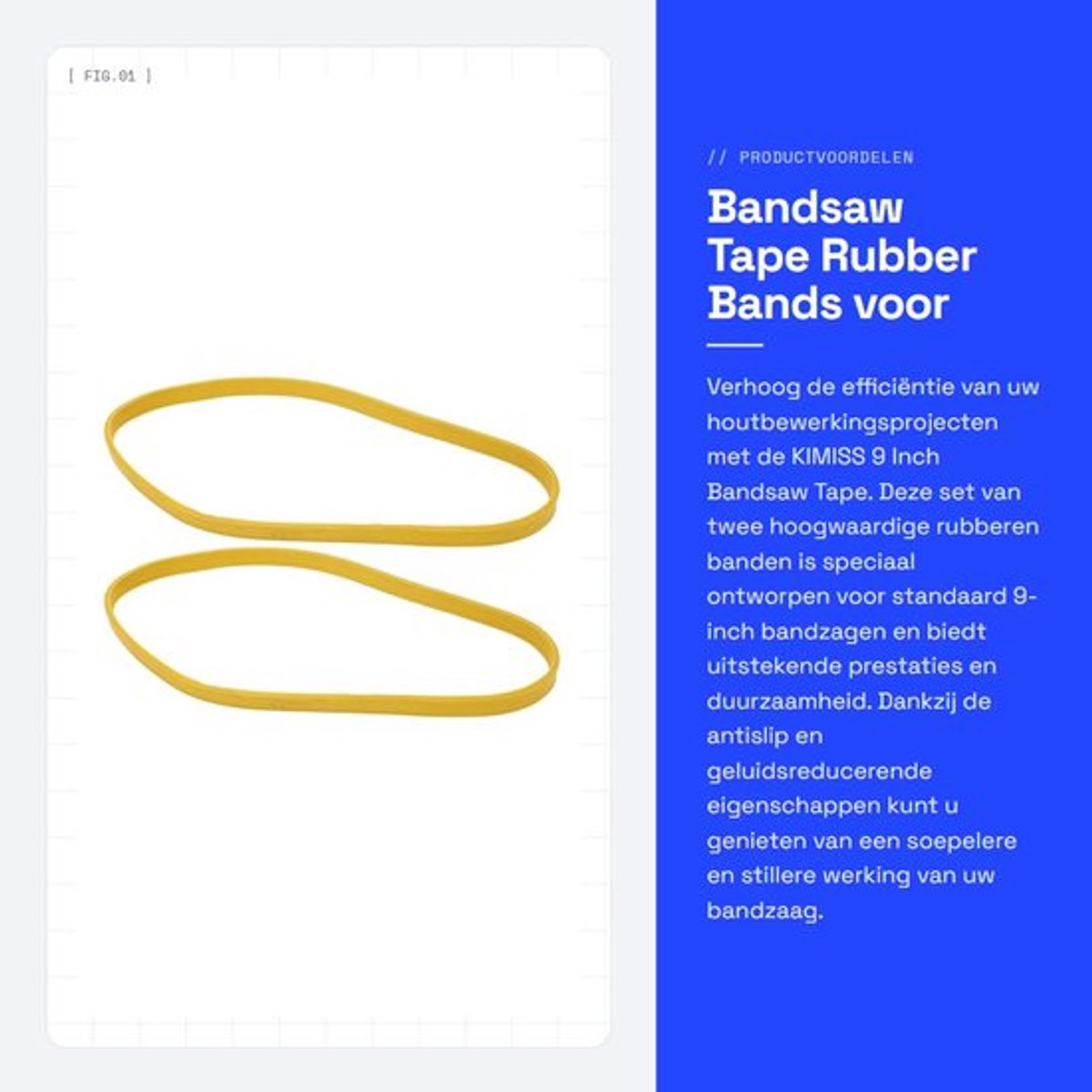 Bandsaw Band 9 Inch - 2 Stuks - Antislip - Geluiddemping - Rubber - Geschikt voor Houtbewerking - Betrouwbare Prestaties - Bandsaw Tire