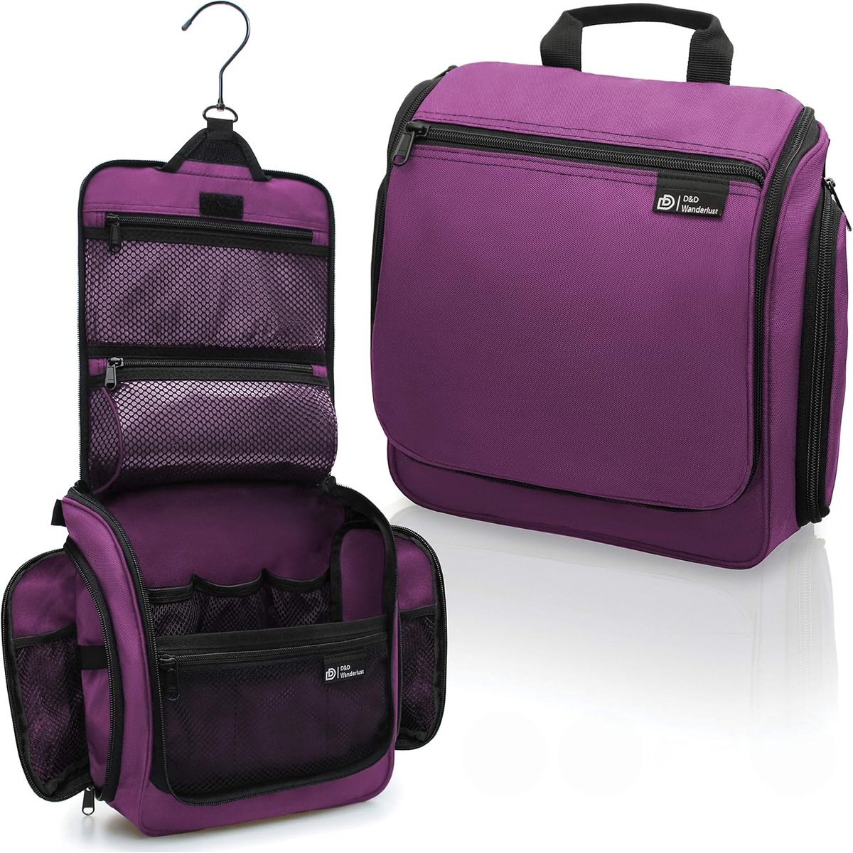 SnelShoppen - D&D Hangende Toilettas - Luxe Reisorganizer voor Mannen en Vrouwen - Waterafstotende Make-up en Toilettas met Metalen Draaibare Haak - C