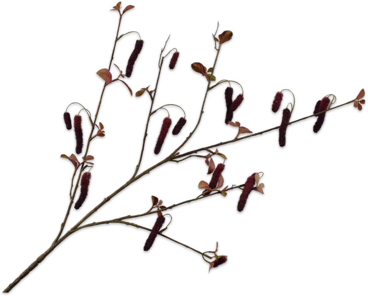 Silk-ka Kunsttak - alnus - rood - H113 cm Bordeauxrood