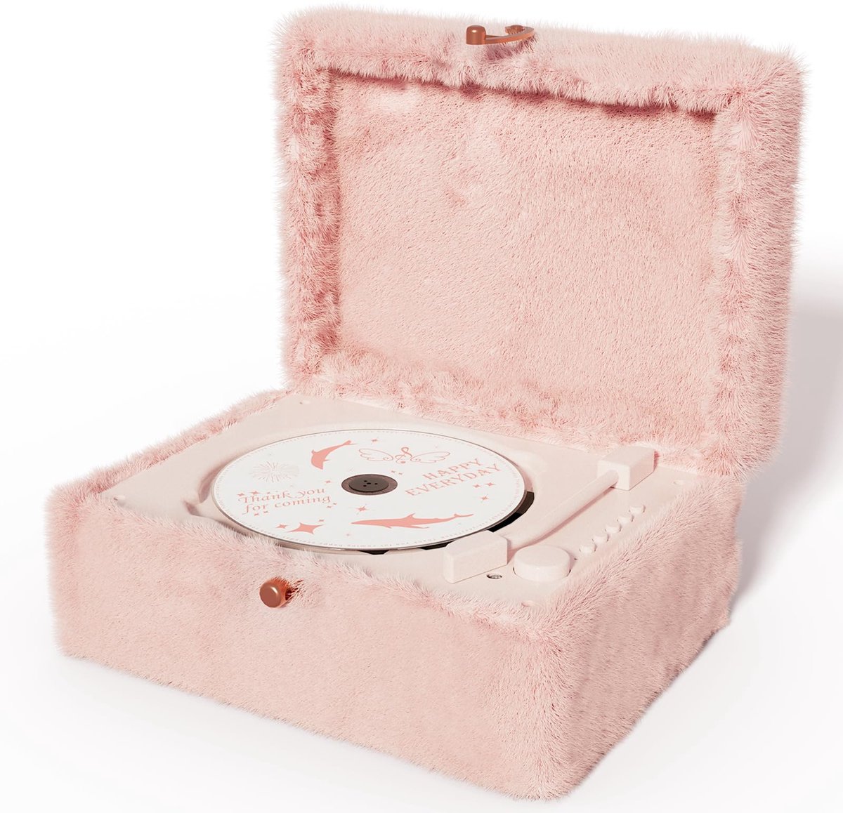 CD Speler - Muziekspeler Bluetooth - Muziek Luisteren - Pluche Fluweel Design - Niet gespecificeerd - Roze