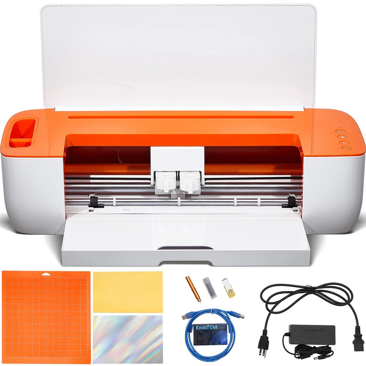 Brandistry - Vinyl Snijmachine - Vinyl Plotter - Snijmachine - 1M Geheugen - Bluetooth - IOS - Android - Windows - Mac - Oranje Wit
