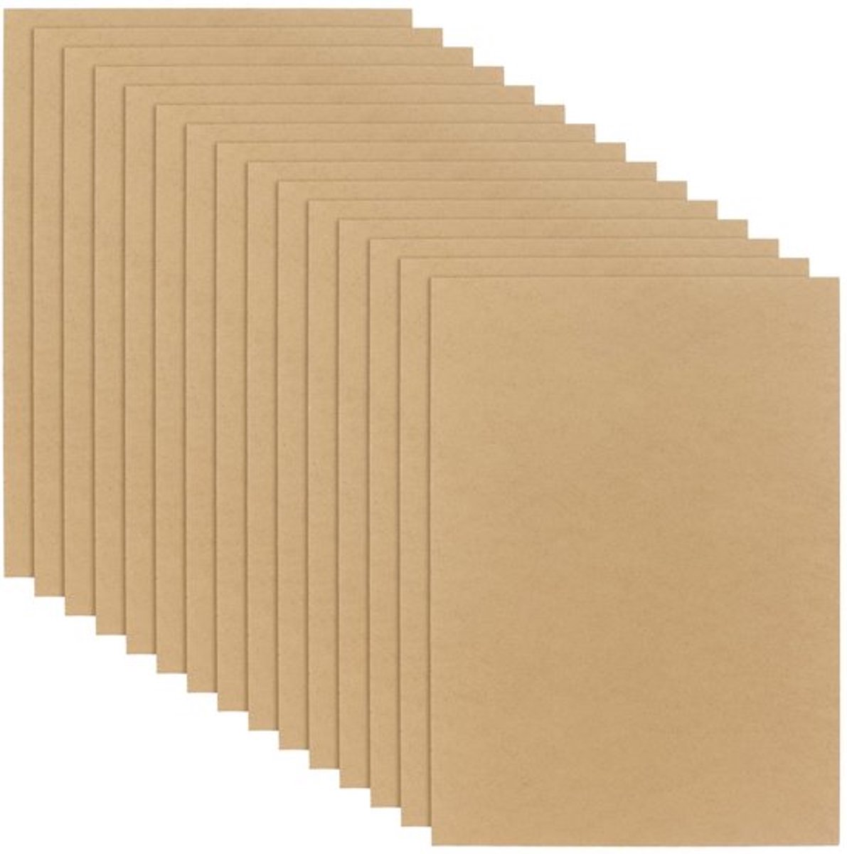 MDF-planken 15 stuks - 40 x 30 cm - 3 mm dik - onafgewerkt - knutselborden - kunstprojecten - lichtbruin oppervlak