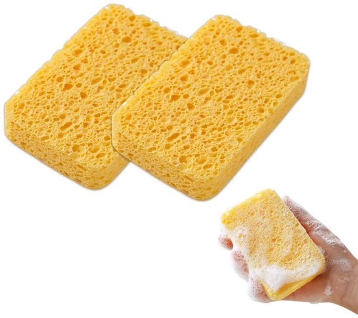 Reinigingsspons - Waterabsorberende Spons - Duurzame Spons - Afwasspons voor Keuken - Vlekverwijdering - Zacht Schrobben zonder Krassen