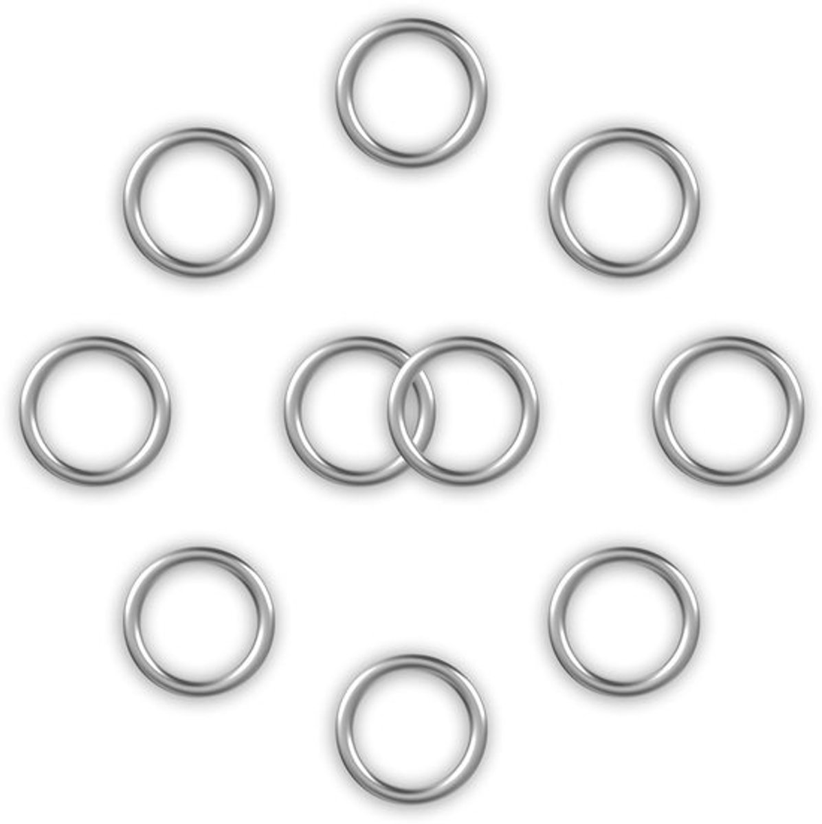 Zakringen Roestvrij Stalen Ringen - O-ringen Set - 10 Stuks - 25 mm - Gelast - Duurzaam - O-ring