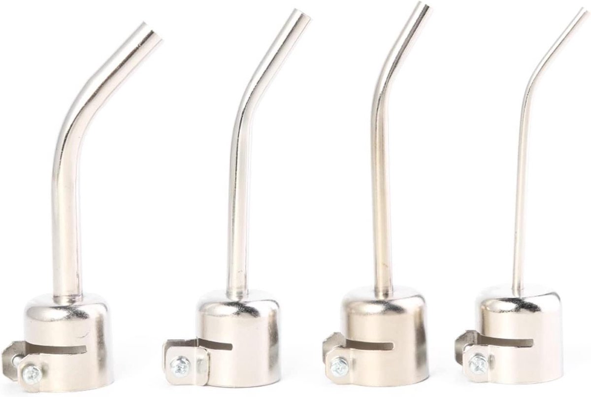 Hittepistool Mondstukken - Lassen Adapter - Elektronica Reparatie - Roestvrij Staal - 4 Stuks - Zilver