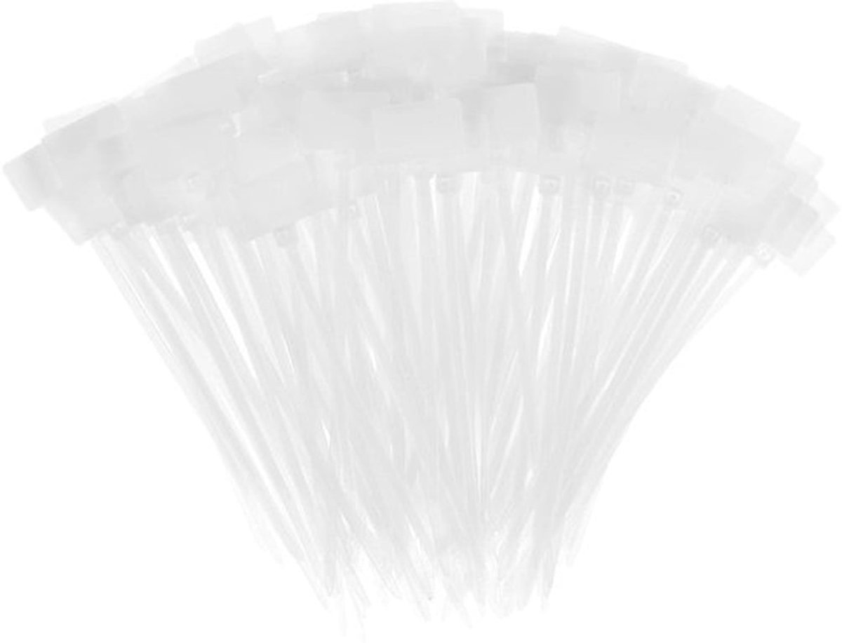 Kabellabel 300 Stuks - Nylon Ritsbinders - Zelfsluitend - Beschrijfbaar - Draadorganisatie - Duurzaam en Flexibel - Kabelbinders