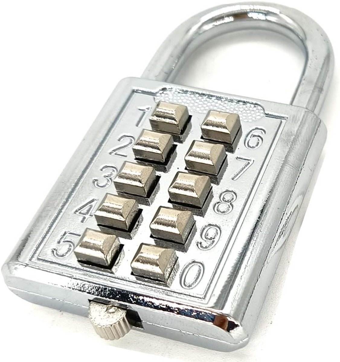 10-Cijfer Drukknop Hangslot – 5-Cijfer Vergrendeling – Zilver