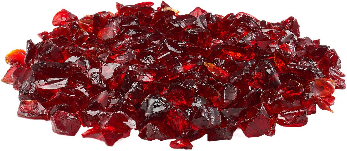 Reflecterend Vuurglas, 4,5 Kg, Decoratieve Glasstenen van 12-19 mm, Geschikt voor Propaangashaarden, Rood Vuurglas voor Sfeervolle Warmte en Uitstraling