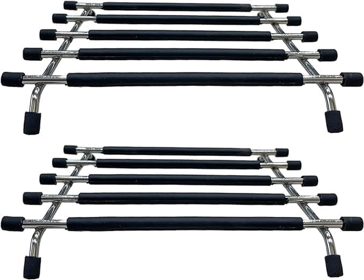 SnelShoppen - Premium Roestvrijstalen Keuken Trivet Standaard - Hittebestendige Antislip Werkblad Beschermer voor Hete Kookpotten & Pannen - Zwart, Pa