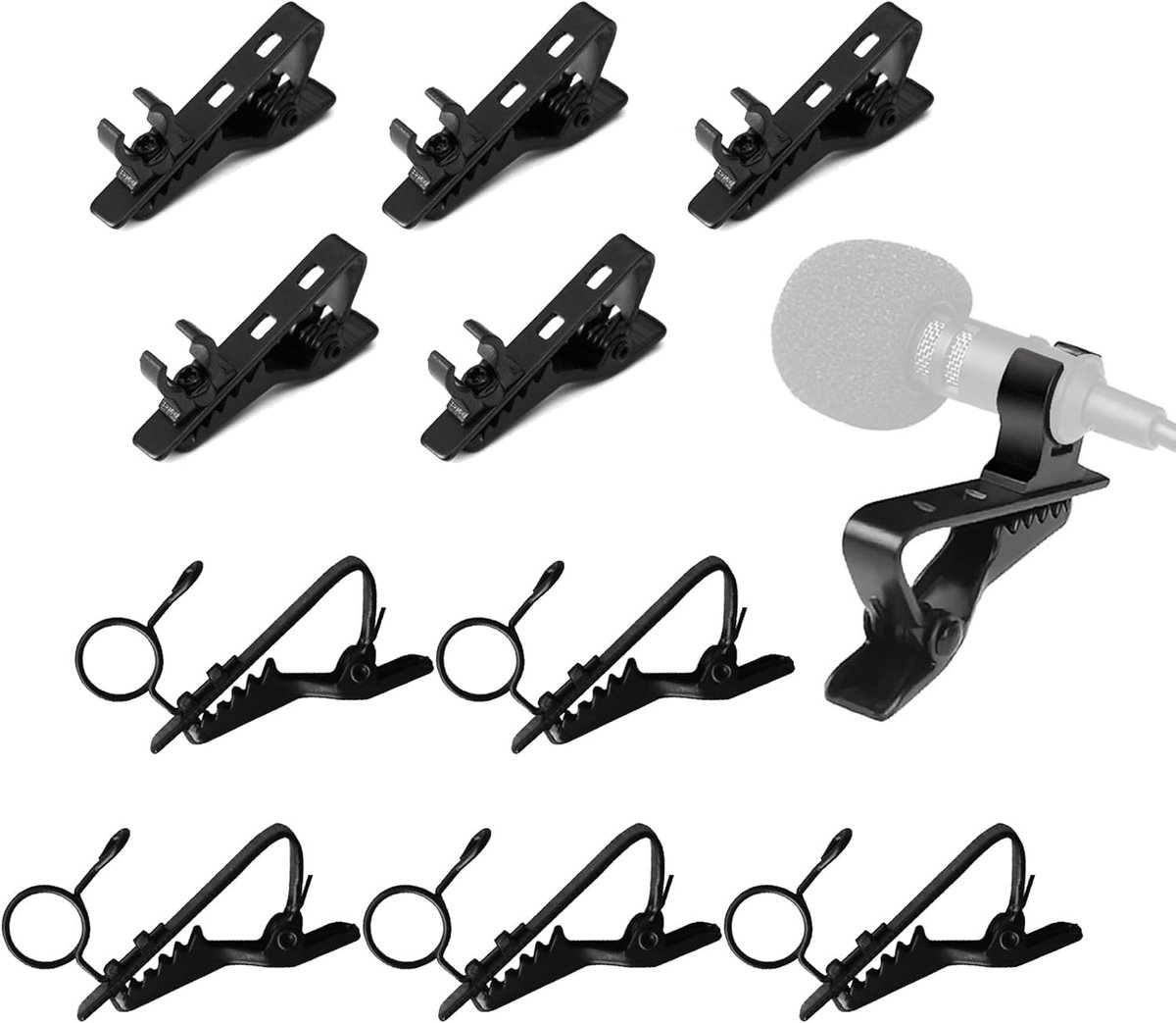 10 Stuks Mini Microfoonhouder voor Interviews en Online Chats - Zwarte Klemmen voor Presentaties, Vergaderingen en Colleges