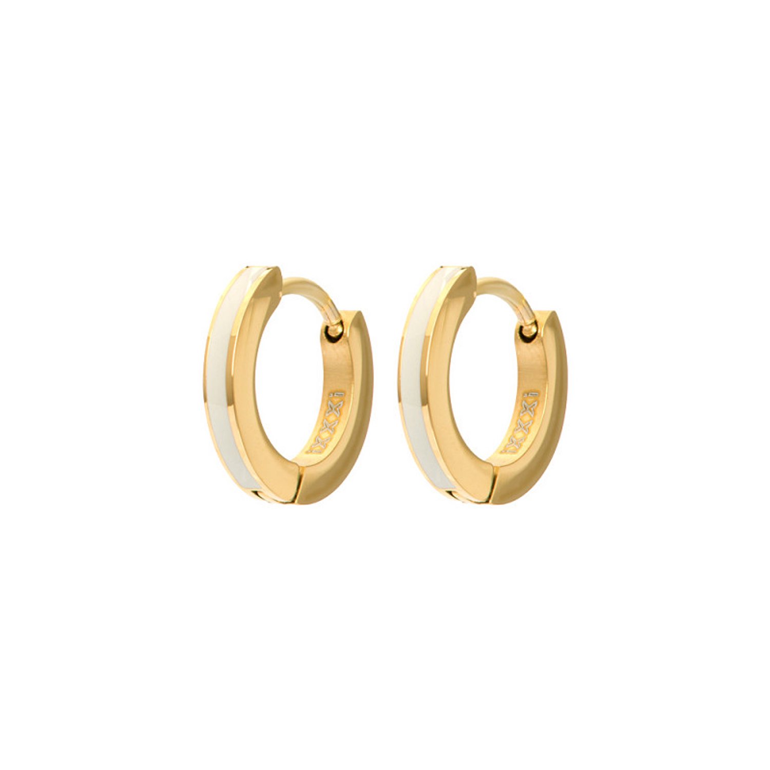 iXXXi Oorringen Hoops Line Warm Grey Goud