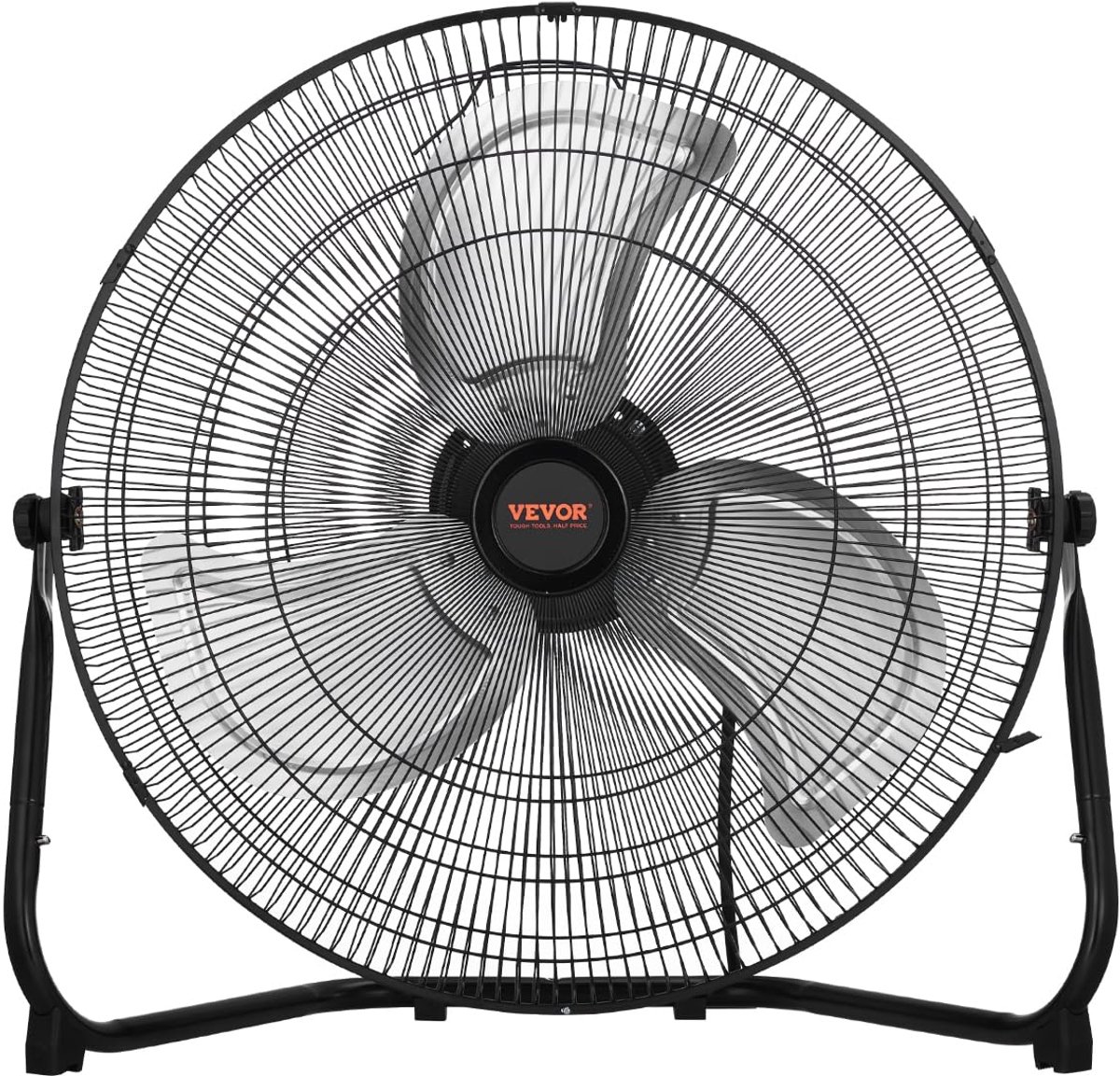 SnelShoppen - Vloerventilator 508 mm - Industriële Ventilator met 3 Snelheden - Robuust Metaal - 360 Graden Helling - Windsnelheid 6,5 m/s - Voor Thui