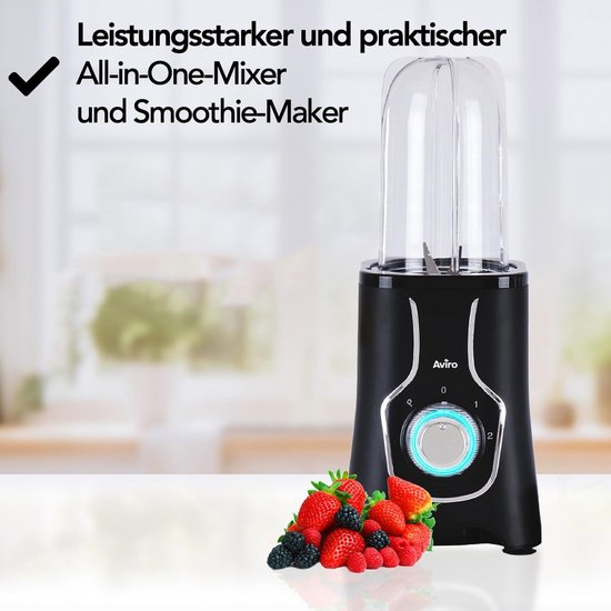 Krachtige 3-in-1 Blender & Smoothie Maker met 4 To-Go Bekers - Zwart van Merkloos — afbeelding 4