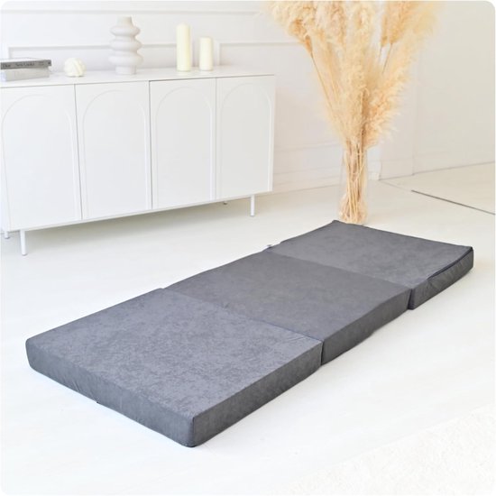 Vouwmatras - Gastenbed Logeerbed - Comfortabel Slapen - Ruimtebesparend Ontwerp - 80x200x10cm - Grijs — afbeelding 4