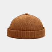 Unisex Docker Cap Hoeden Skullcap Beanie Werkmuts Matrozenpet Pet zonder rand Retro Skull Cap met oprolbare rand en verstelbare sluiting