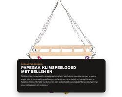 Vogelschommelspeelgoed met bellen - Papegaaien Speelgoed - Klimspeelgoed - Hangende Brug - Geschikt voor Kleine Vogels - Eenvoudig te Installeren
