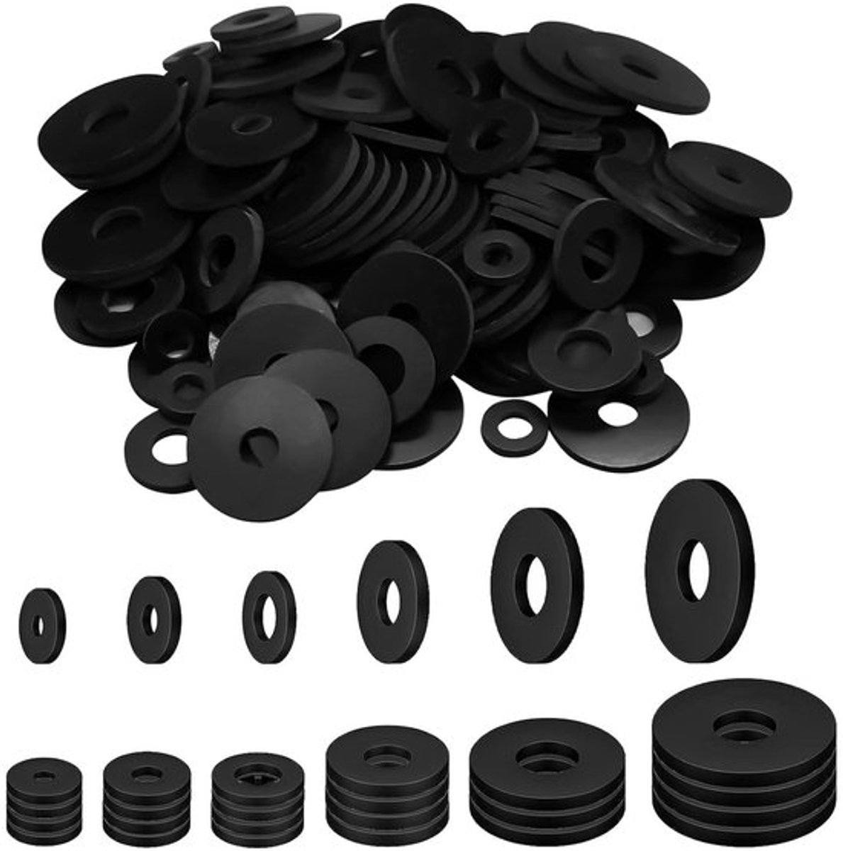 Sluitringen 120 Stuks - Platte Afdichtingen - Rubber - Voor Huishoudelijke Apparaten - Voor Kranen - Voor Meubelinstallatie - Schokbestendig - Afdichtringen