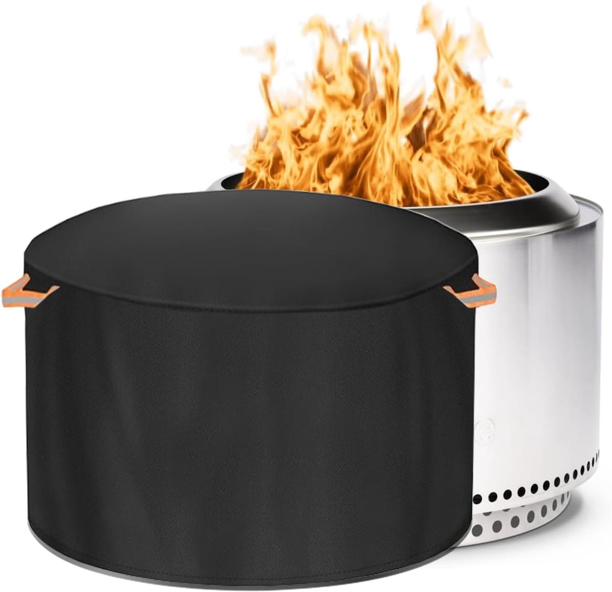 SnelShoppen - Fire Pit Cover voor Ronde Buitenhaard, 600D Waterdicht & UV-bestendig, Ideaal voor Solo Stove Yukon en Andere Ronde Vuurkorven (71D x 42