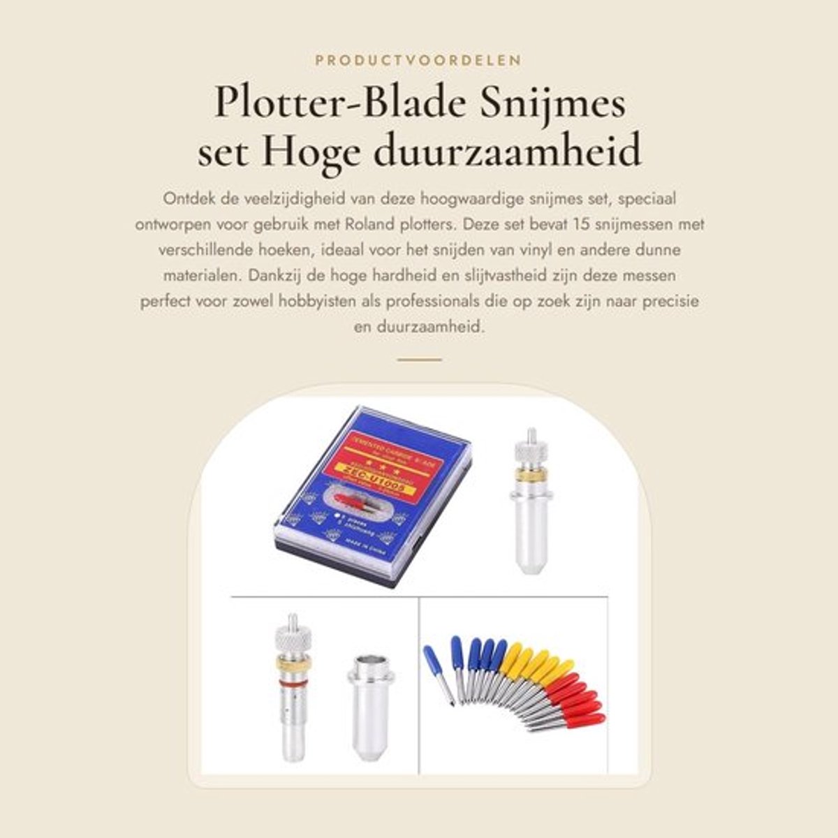 Plotterblad 15 Stuks - Snijmessen Wolfraamstaal - Snijplotter Messen - Houders voor Roland - Hoge Hardheid - Slijtvast en Duurzaam - Snijmes