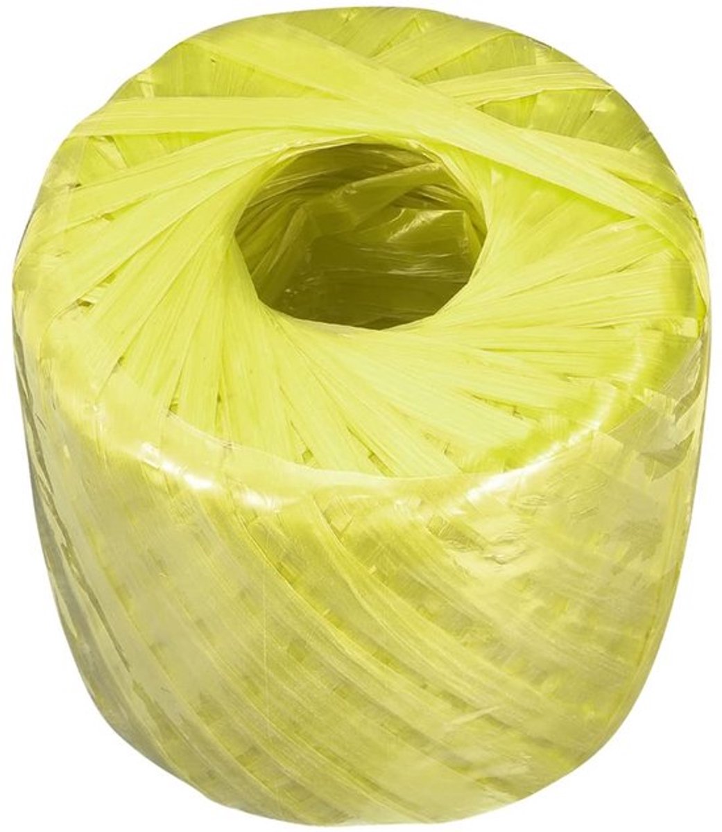 Polyester Touw 200m - DIY Boekverpakking - Nylon Touw - Geel - 1 Rol - Duurzaam
