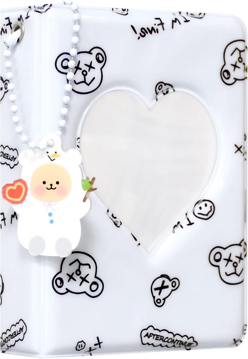 SnelShoppen - Mini Foto Album Kpop Photo Card Binder - 40 Pockets - Love Heart Hollow Photo Sleeves - 3 Inch Mini Foto Album voor Fujifilm Instax Came
