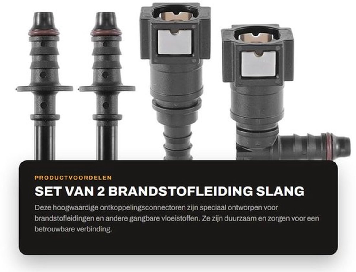 Ontkoppelingsconnector Duurzaam - Brandstofslang 6mm - Brandstofslang 8mm - Brandstofleiding - Corrosiebestendig - Inclusief O-ringen