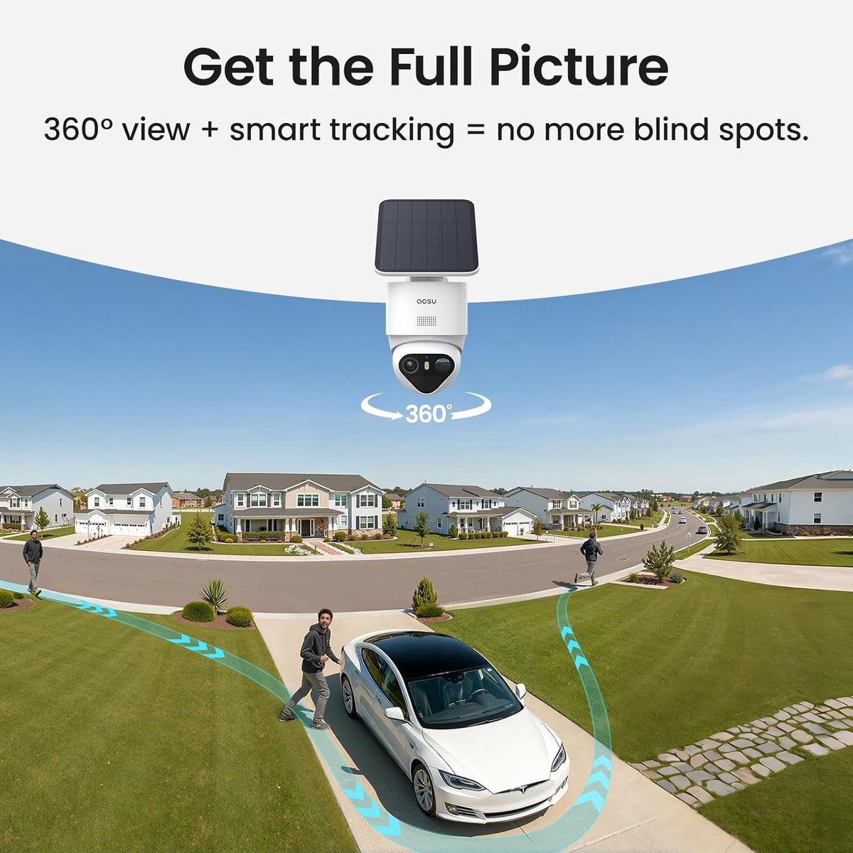 SnelShoppen - Ultra 4K UHD Beveiligingscamera voor Buiten met Zonne-energie, 6 Cam Kit, Kleur Nachtzicht, 360° Draaibaar, Geen ABO Kosten, Tot 1TB Geh