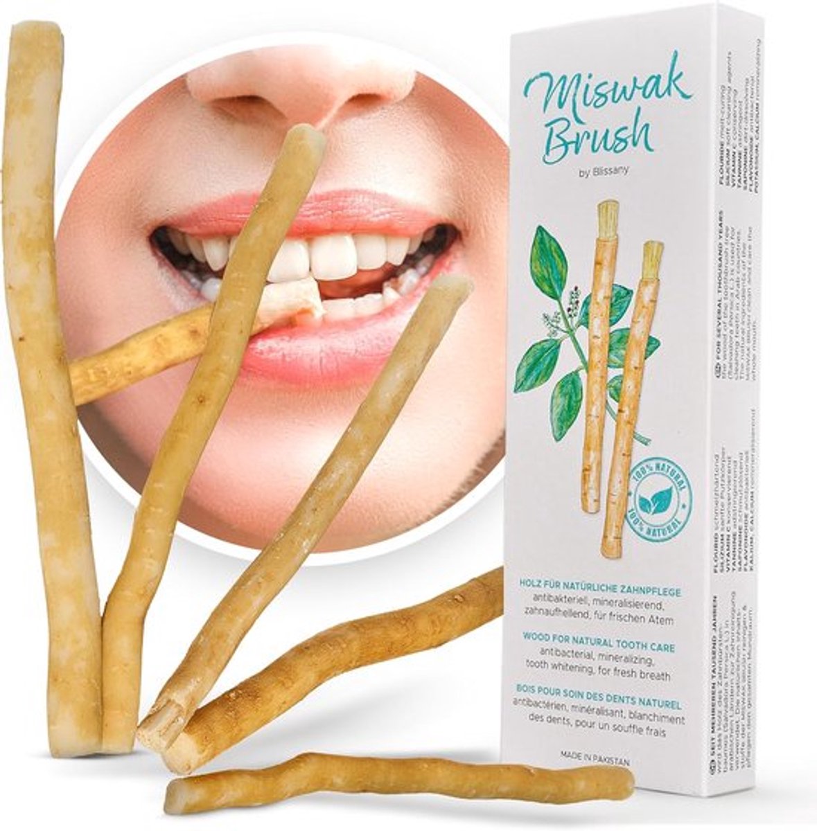 SnelShoppen - Miswak Tandborstel - Traditionele Arabische Tandenborstel, Houten Tandborstel, Voor Natuurlijke Witte Tanden, Set van 5, Duurzaam en Pla