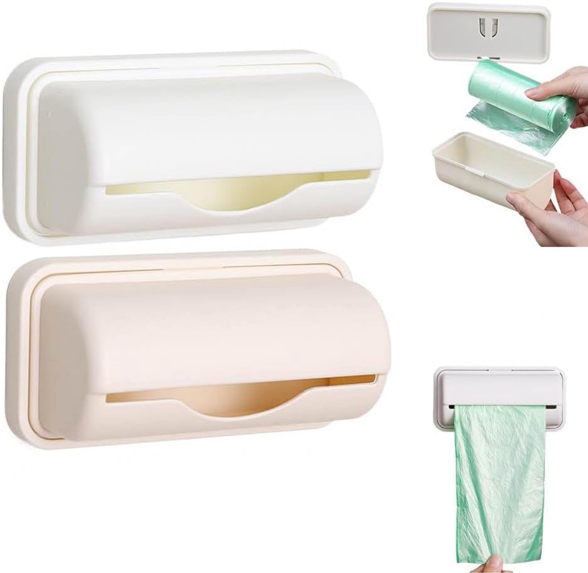 Thapncow 2 stuks zakdispenser, 15 x 7,5 cm, multifunctionele afvalzakdispenser, afvalzakhouder voor keuken thuis - ShopVlot